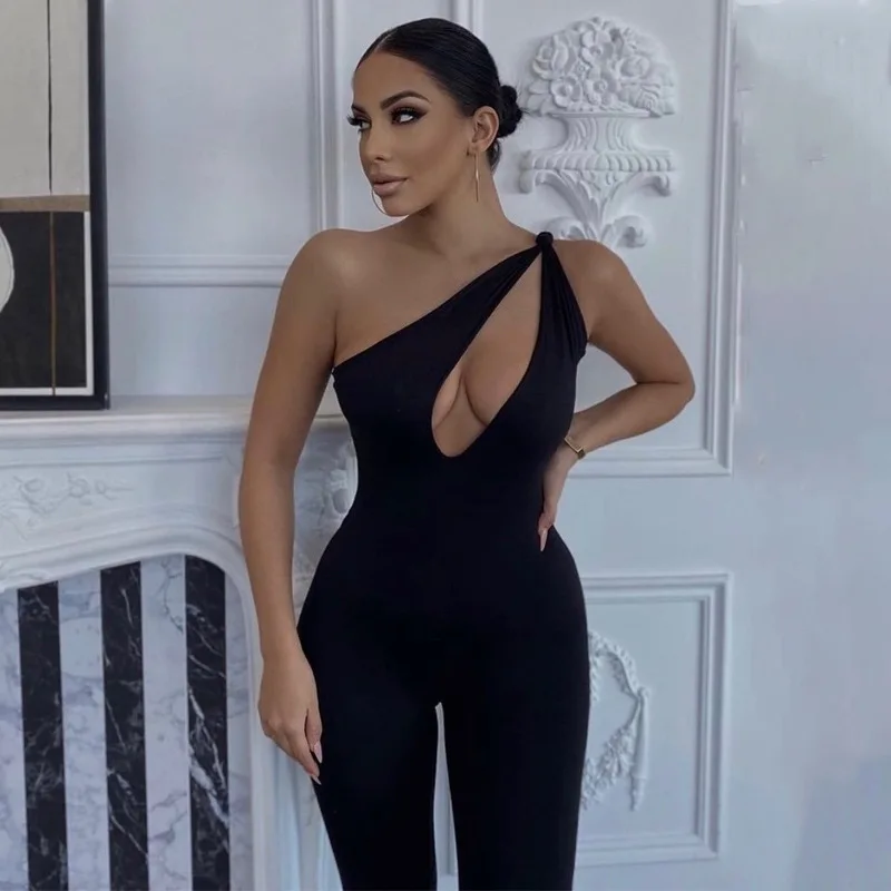 bodycon dress with side cutouts Sexy Long sleeve rhinestone bodycon jumpsuit women body bodysuit birth –  Mega Mart Center