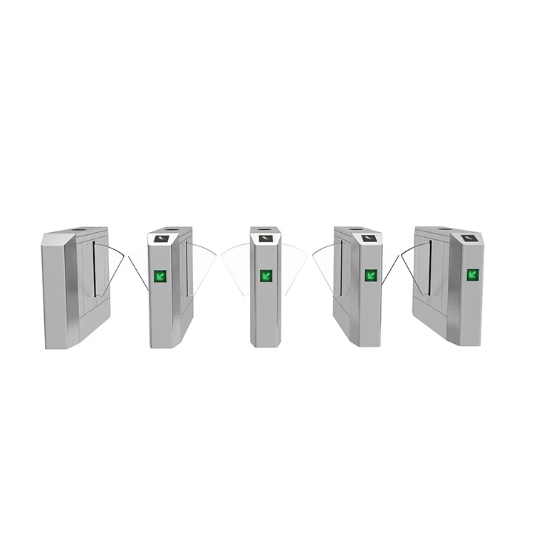 Access Control Electronic Turnstile Flap Barrier Gate Use for Office Building Entrance Two Motors Wing Gate