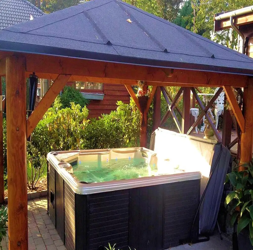 Freestanding Luxury 6 Seats Hot Tub with Balboa System Control and 38 Total Jets for Outdoor Relaxation