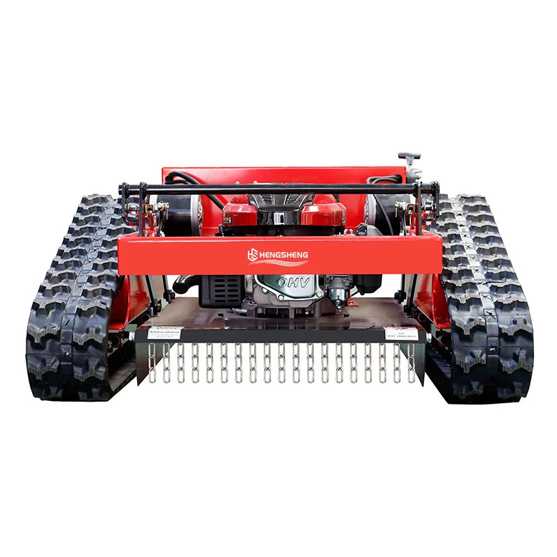 CE/EU/EPA Remote-controlled Tracked Lawn Mower Cutting Width 550mm Longxin Engine One-key Start 2.5 Acres Per Hour Robotic Mower