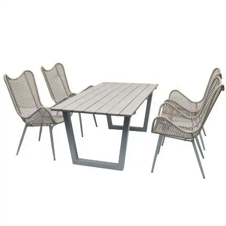 Cadira d'exterior d'vimbre Joc barat de jardí Taula i cadira d'exterior Joc de mobles d'exterior amb corda