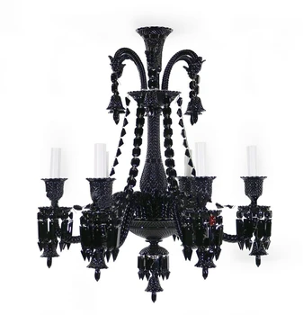 Antique black crystal chandelier 8 lights black Traditional Crystal chandelier