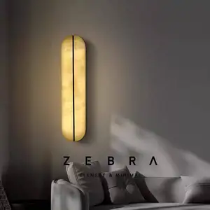 Nordic Luxury Bedroom Wall Lamp Copper Material Spanish Marble Art Recessed Installation-for Living Room Aisle Stair Lighting