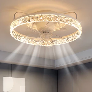 2026 New Modern Gold Luxury Bedroom Ceiling Fan Lamp High-end Master Bedroom Study Led Ceiling Fan With Light