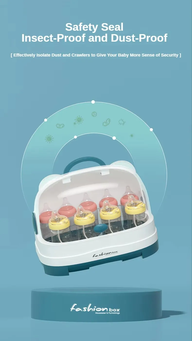 Direct Price Bottle Drying Rack with Drainer Board Plastic Baby Feeding Bottle Storage Box Stand Type for Kitchen & Living Room factory