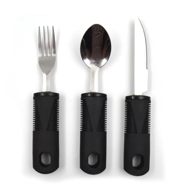 Adaptive Utensil Set Arthritis Aid Silverware for Parkinsons Hand Tremors - Easy Grip for Shaking and Trembling Hands