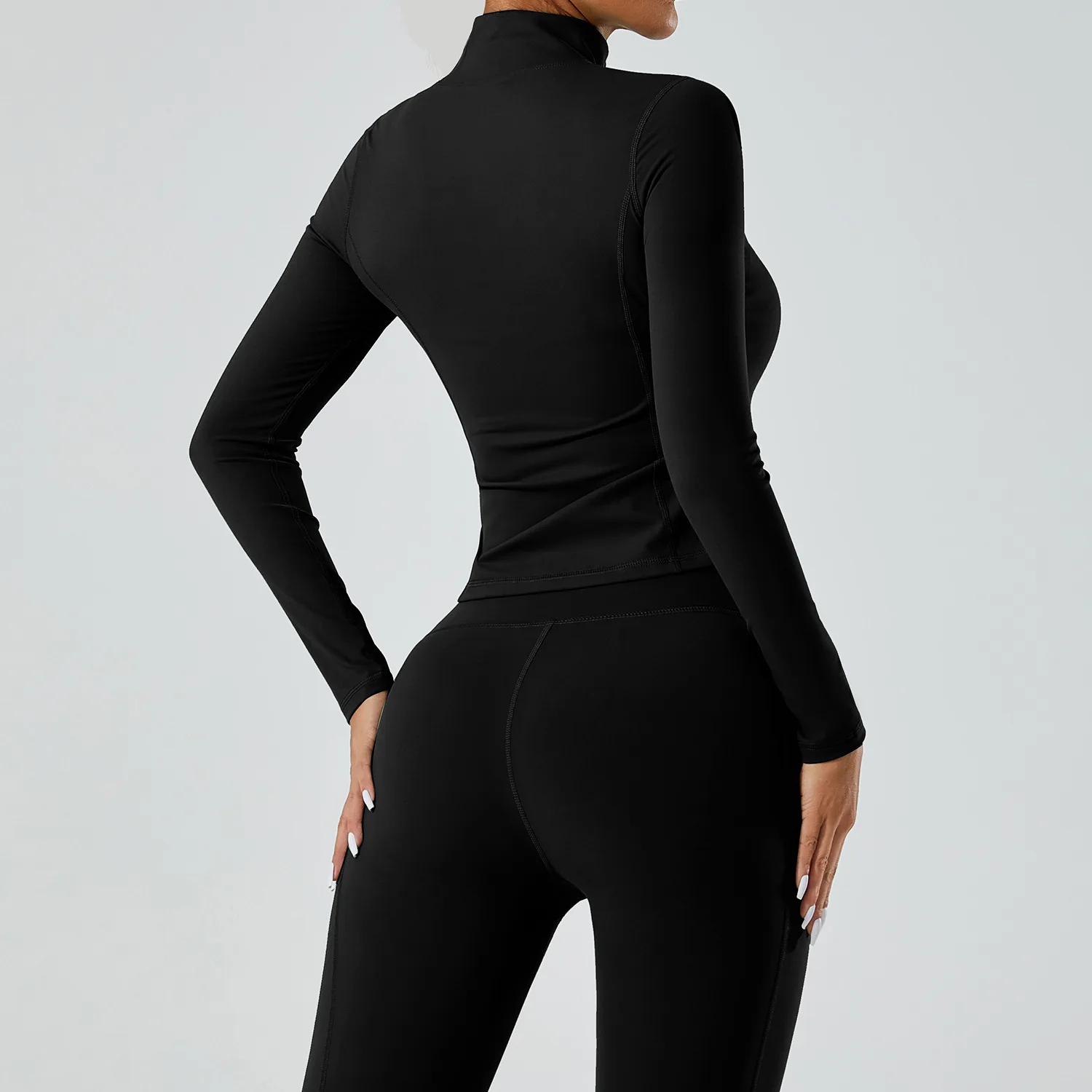 Yoga Clothing Coat Top Sports Fitness Running Quick-drying Breathable for Stand Collar Z preview