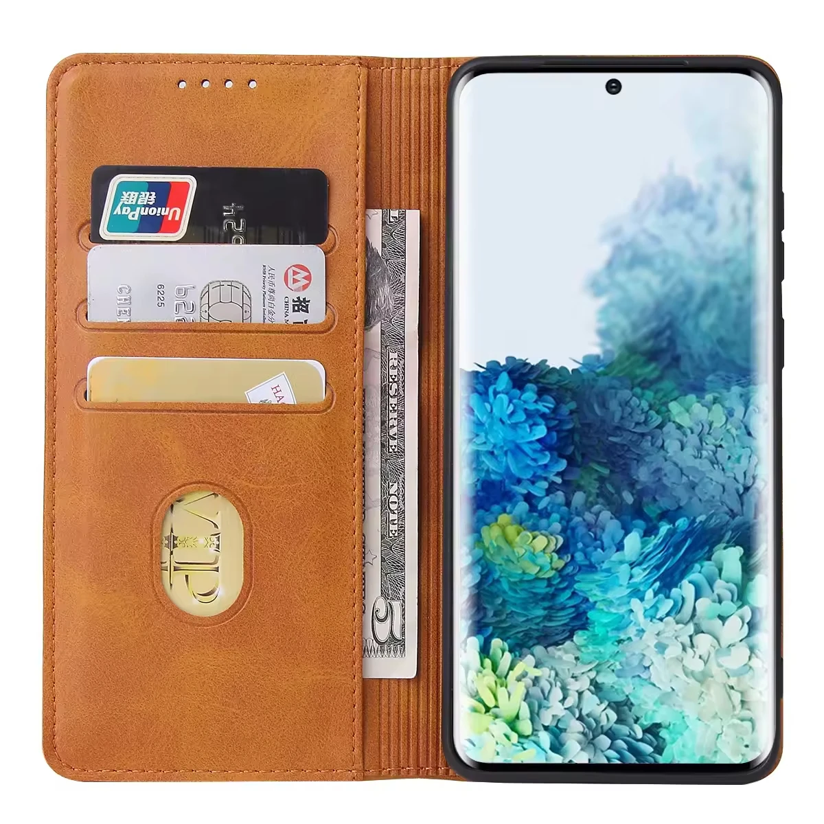 product laudtec luxury wallet leather flip phone case with card holder  for samsung galaxy s25 edge s25 s24 s23 ulrta  s20 s10 plus-5