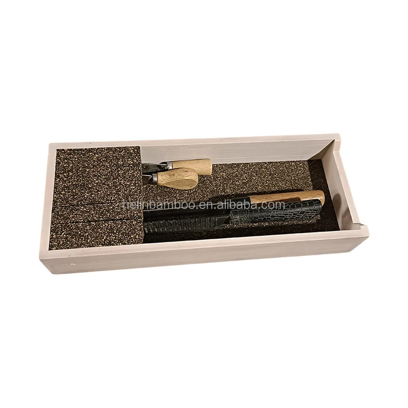 Bamboo Knife Dock With Cork Divider Bamboo Knife Holder Bamboo Knife