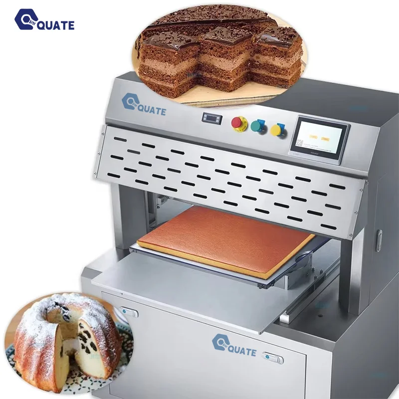 Automatic SS304 Cake Cutter Material Cheesecake Toast Cutting Machine for Square & Round Shapes Cake Cutting Machine for Bakery