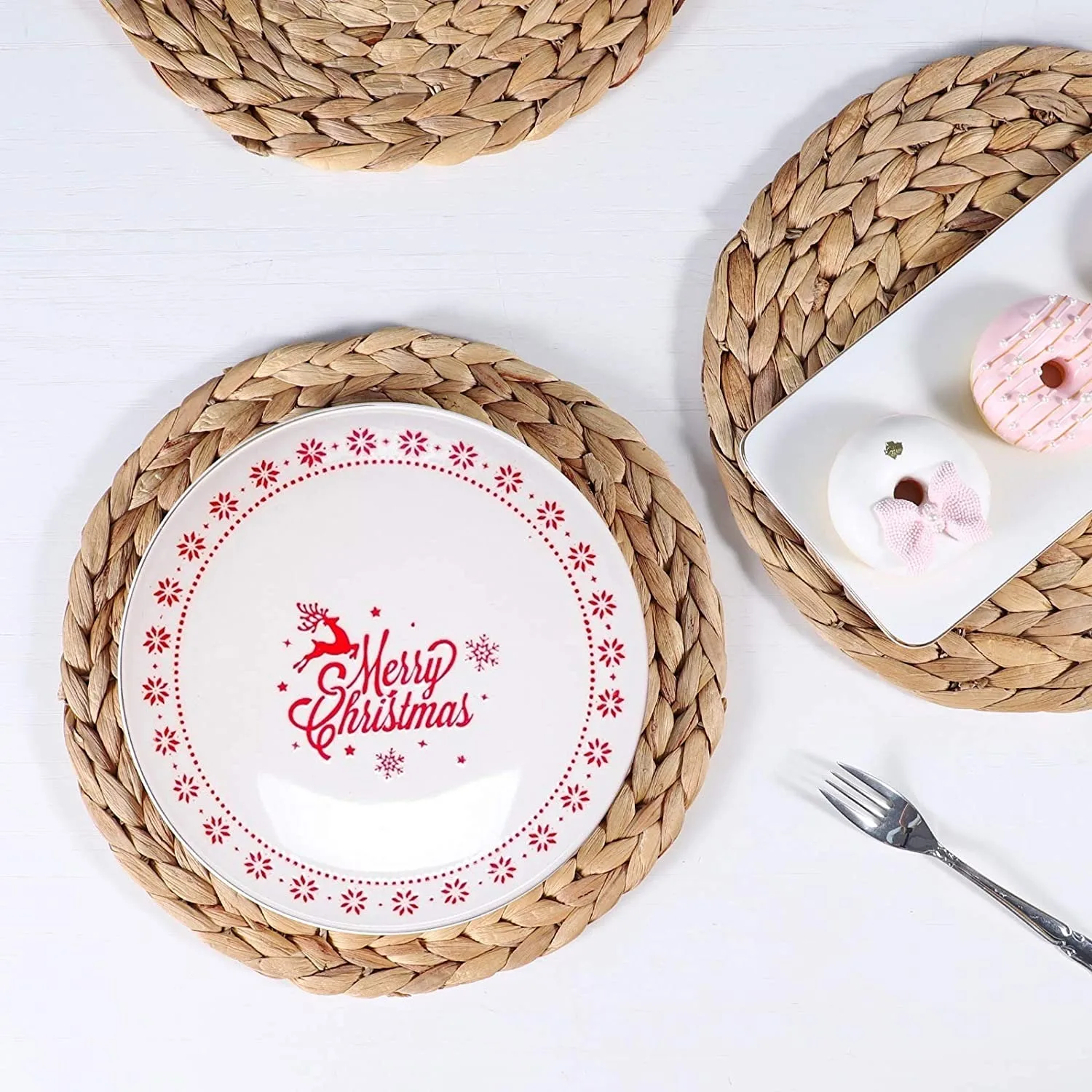 Wholesale Natural Round Woven Placemats Wicker Seagrass Placemat Rattan