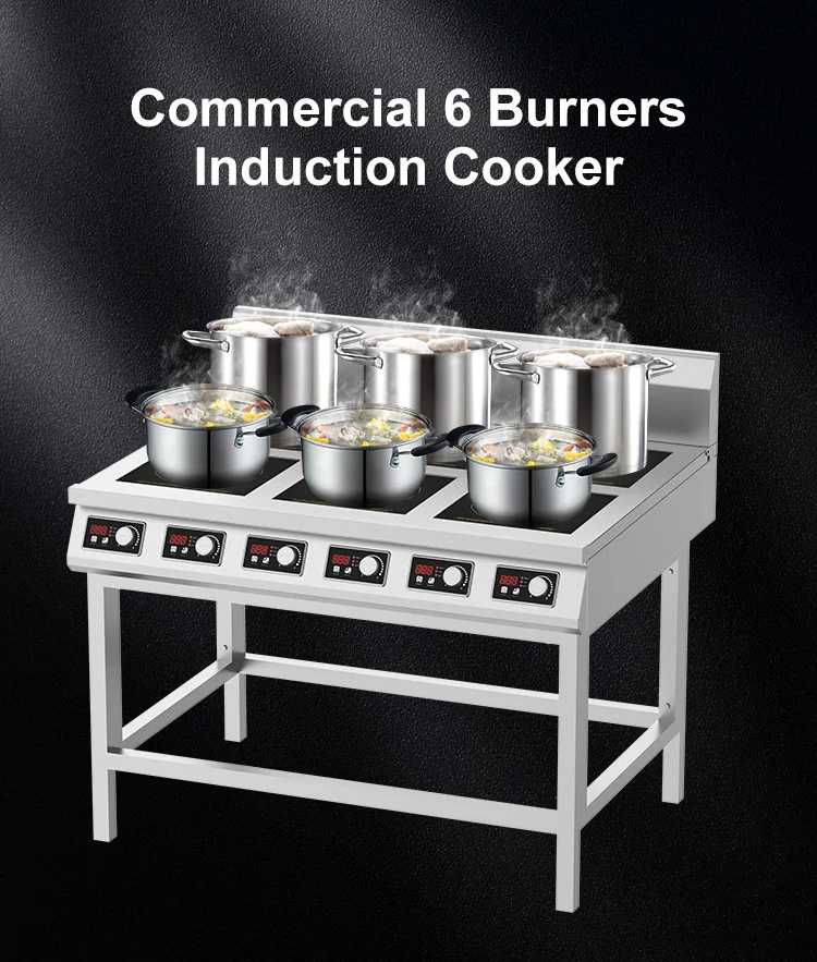 380v Hotel Restaurant Freestanding Six Multi 6 Head Burner Plate Electric Zone Commercial