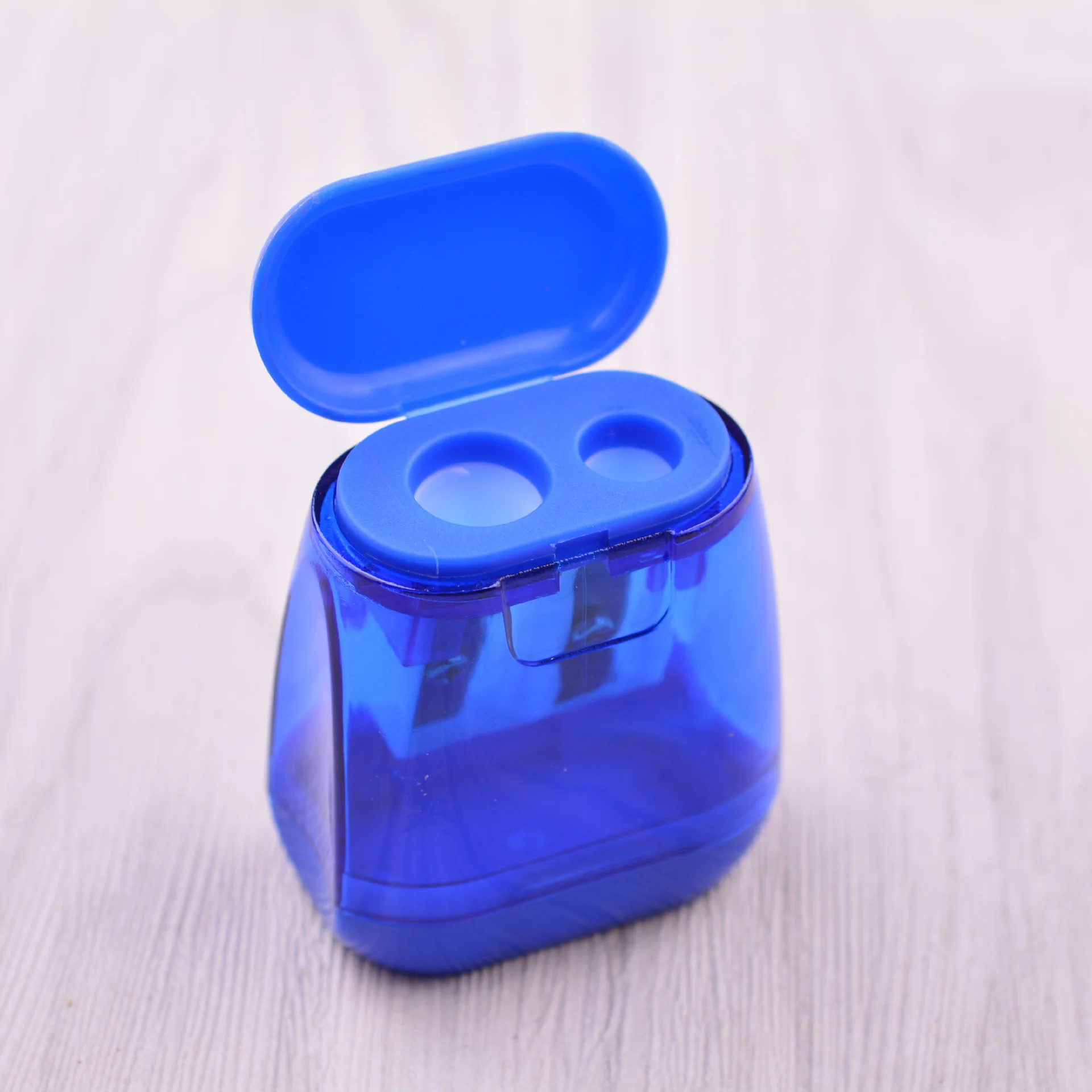 Creative office stationery custom logo two holes plastic pencil sharpener