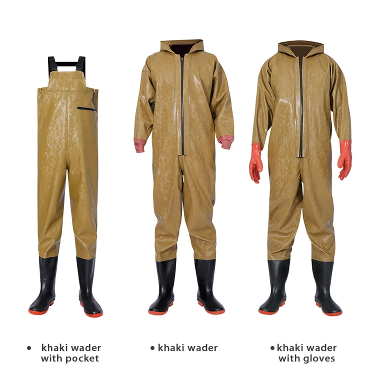 Khaki Lywish 100 Waterproof 4mm Neoprene Fly Fishing Waders For Men