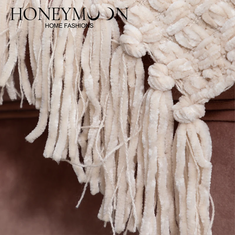 Honeymoon Cheap Travel Wearable Knitted Blanket Luxury Tassel Throws