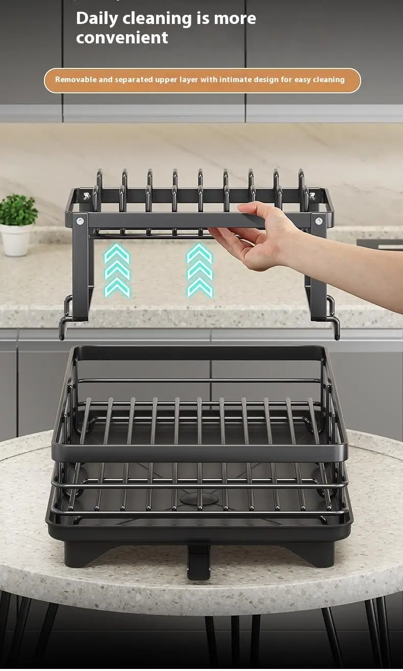 Large Capacity Kitchen Dish Rack Multilayer Storage Racks Fast Drying Drainer Smart Kitchen Organizer