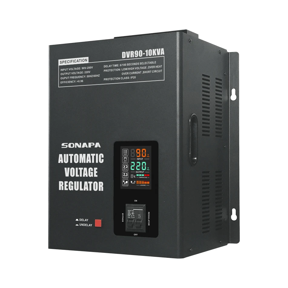 AC 220V DVR90-10KVA 8KW SVC Electronic Voltage Regulator Speed Controller High Power Automatic Voltage Stabilizer