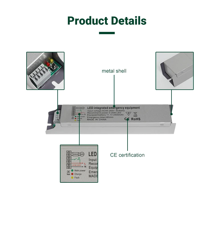 Hot Selling 3W 20W Battery Power Rechargeable Led Emergency Driver Power Supply