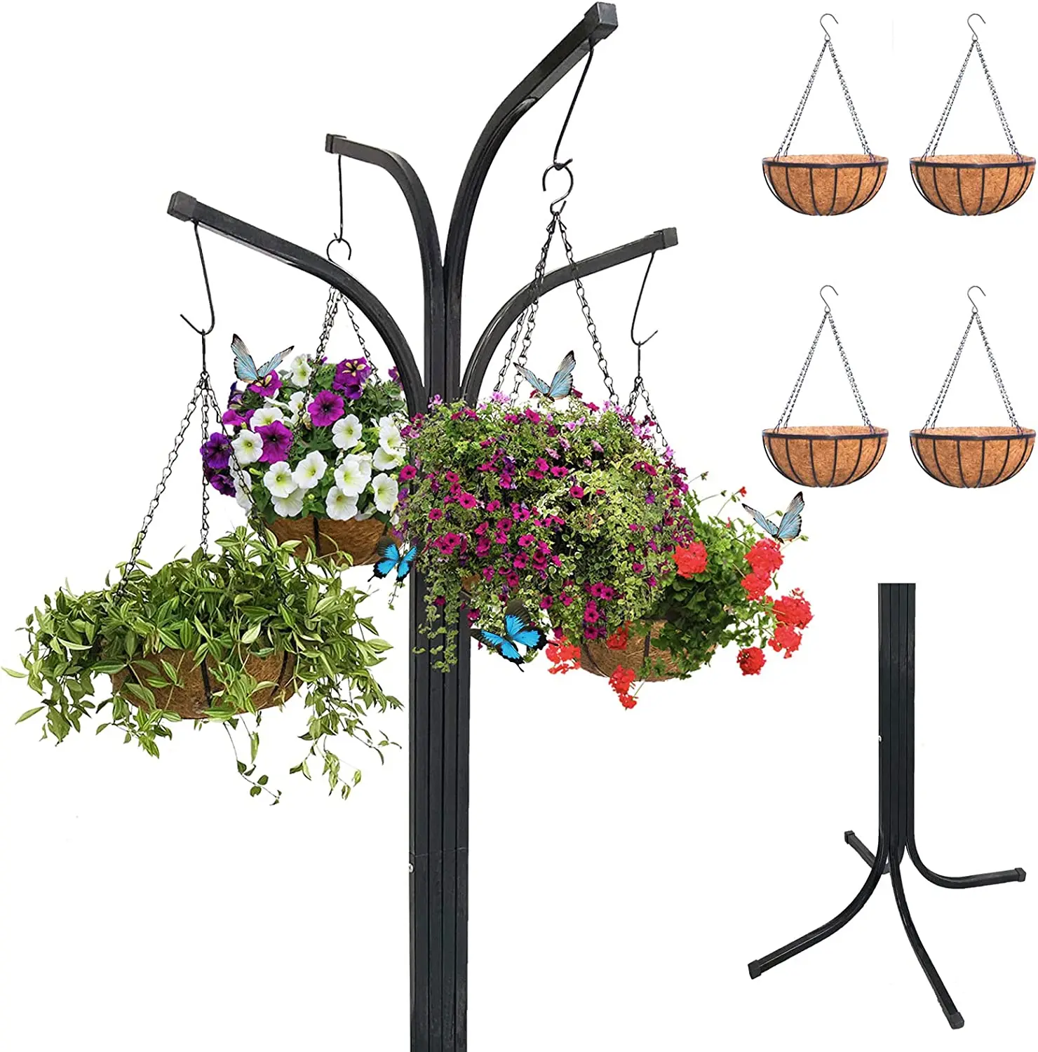 68 Inch Tall Metal Hanging Plant Pot Bracket With 4 Sets Metal Hanging