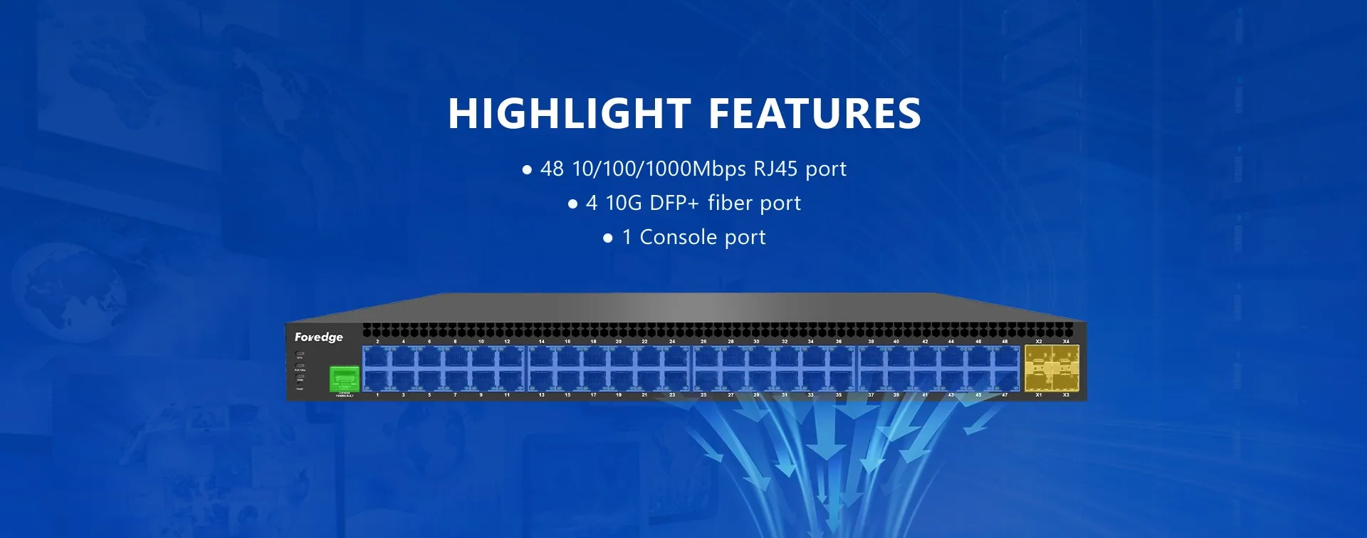S5700-48GP-4TFR 48 Port Gigabit PoE+ Managed Switch with 4 SFP 10G Uplinks and L3 Routing QoS Support
