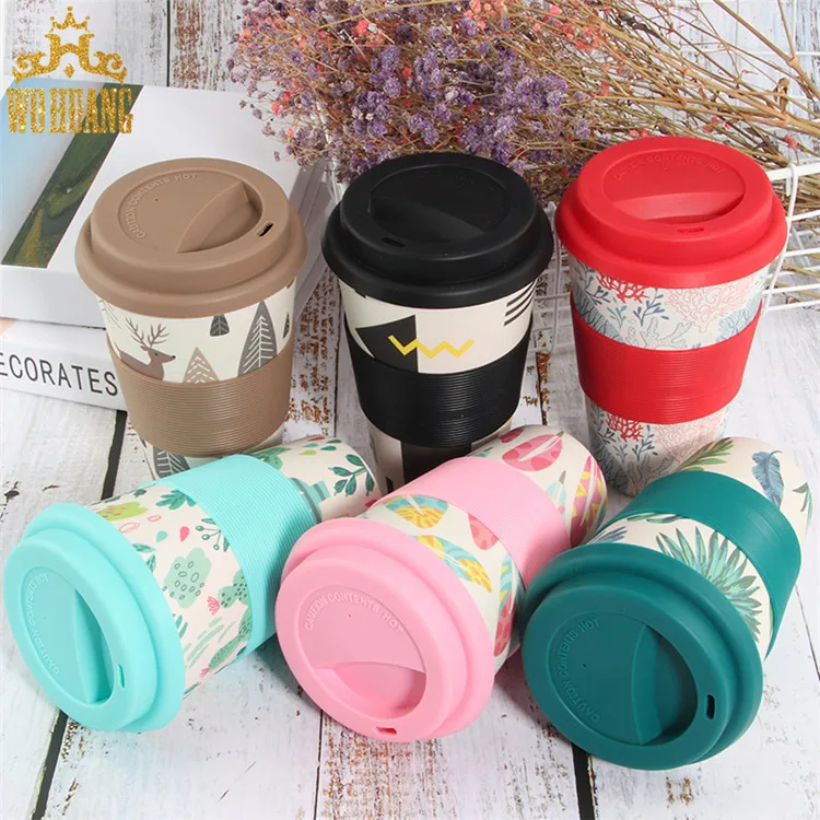 Silicone Caps Coffee Cup, Coffee Travel Mug Bamboo