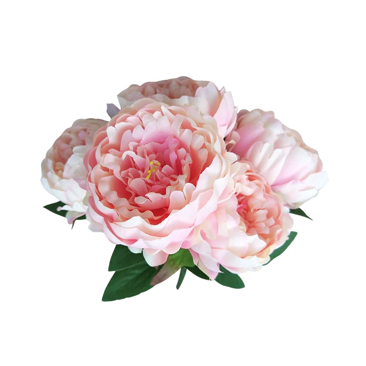 European style Five Headed Round Peony cheap wholesale artificial flowers decoration