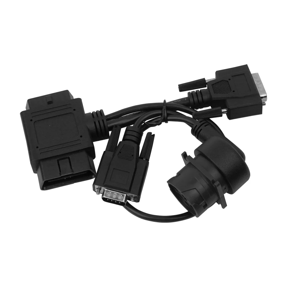Customized Black DB15 Female to J1939 9-Pin OBD2 Connector Deutsch Eld Y Cable Harness Diagnostic Tools
