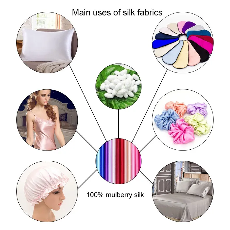Custom Printed Label Real Mulberry Silk Fabric Natural Silk Fabric for Clothes