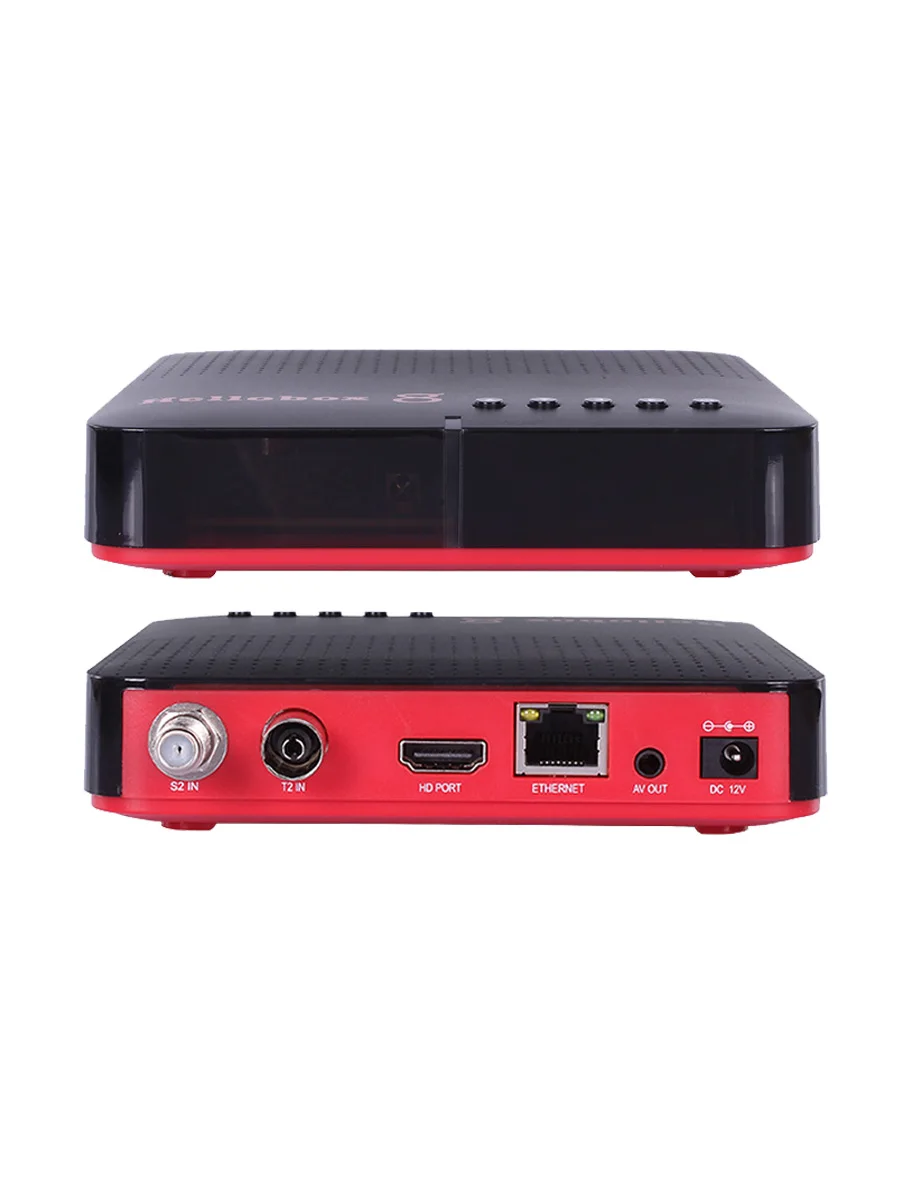 Hellobox 8 Dvb-s2 S2x T2 H.265 Built-in Wifi Auto Biss Key Powervu Cam ...