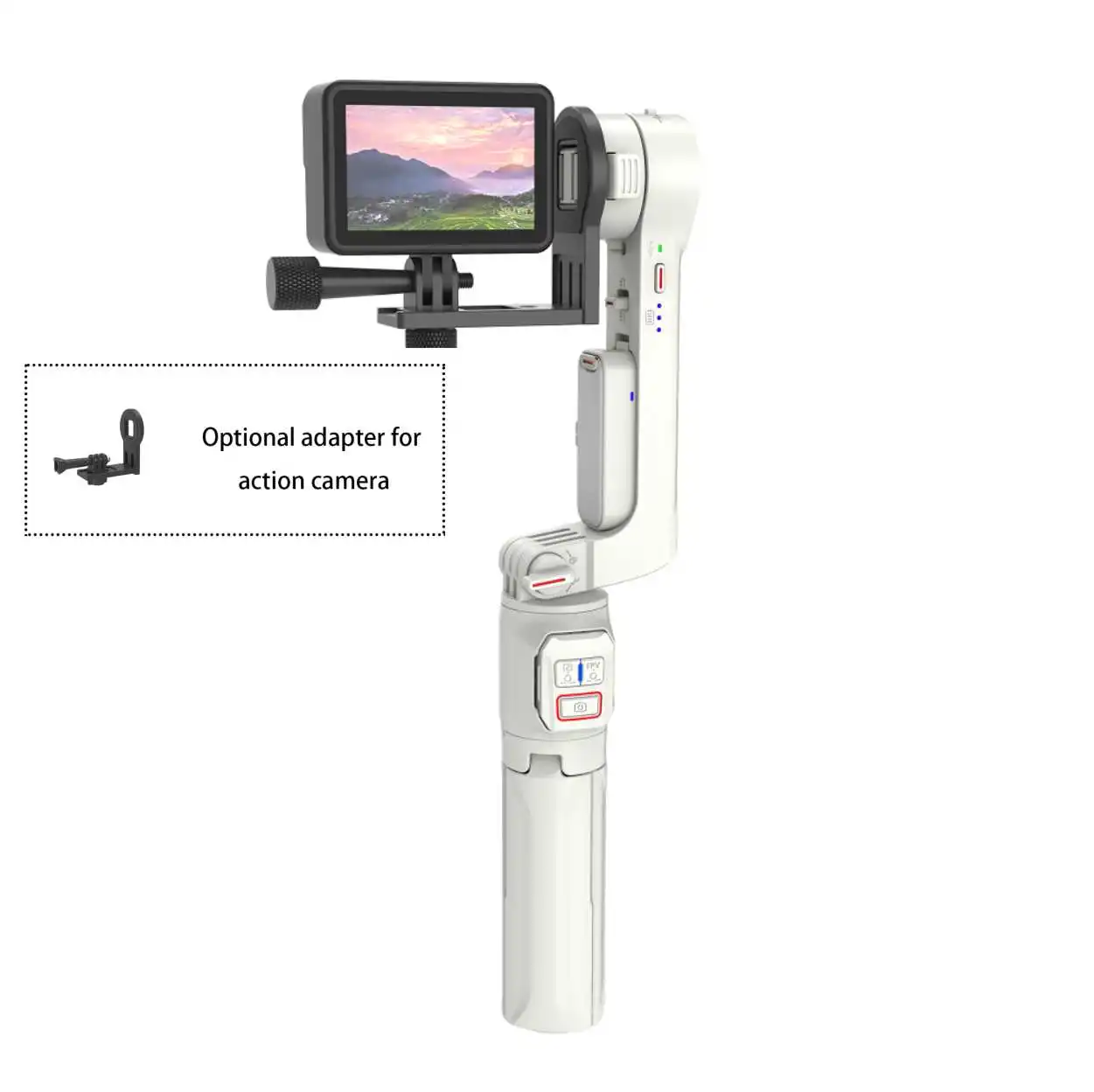 A10 Multifunctional  Smartphone Gimbal Stabilizer with Detachable Fill Light Retractable Wireless Selfie Stick and Tripod