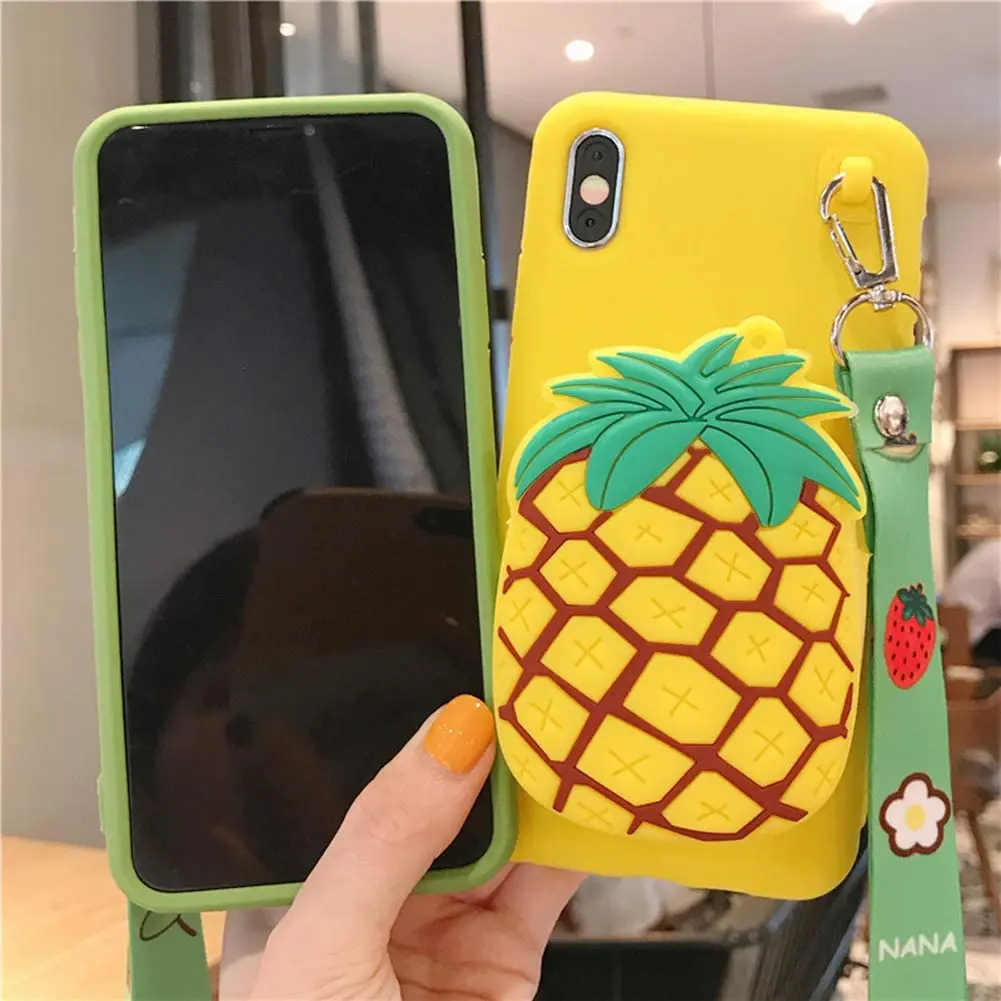 Carton Avocado Coin Case for IPone for iPhone 11 11pro Max Designer Phone Case Funny Silicone Soft Case for Phone