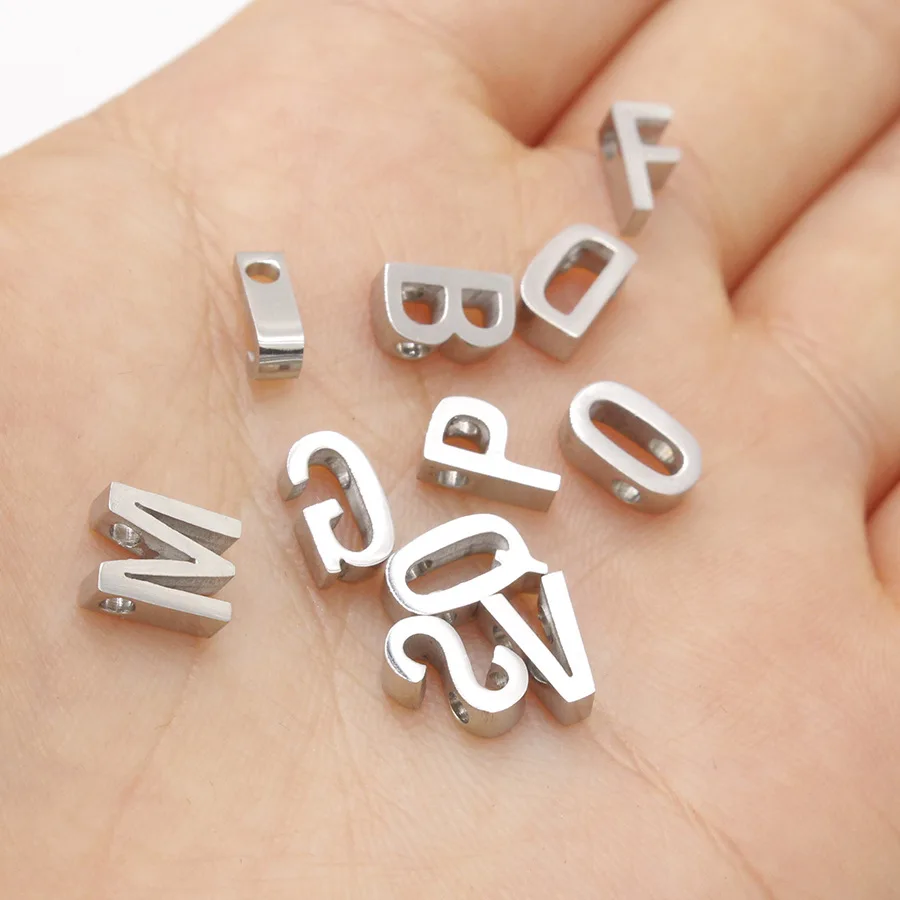 Stainless Steel Mini Letter Beads for Jewelry DIY