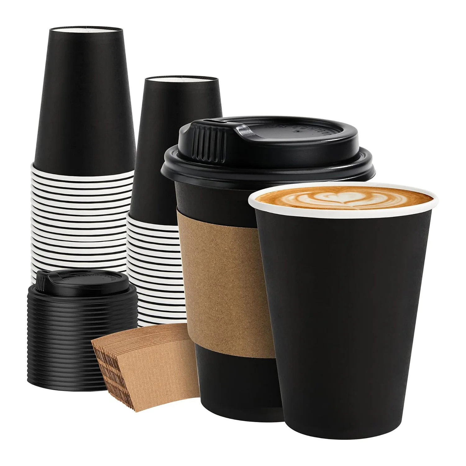 Customizable Beverage Cup Sleeve Disposable Kraft Cardboard Coffee Tea Holder With Brand Logo Printed Design