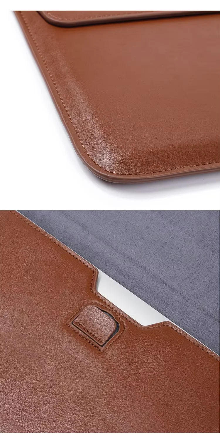 product laptop sleeve case pu leather for macbook pro 16 2021  2019 a2141 slim envelope bag with stand feature-31