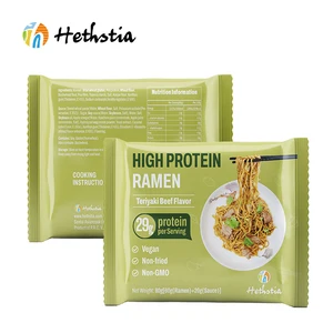 Teriyaki Beef Flavor High Protein Ramen Vegan Non Fried 29g Protein Instant Noodles Healthy Meal Noodles