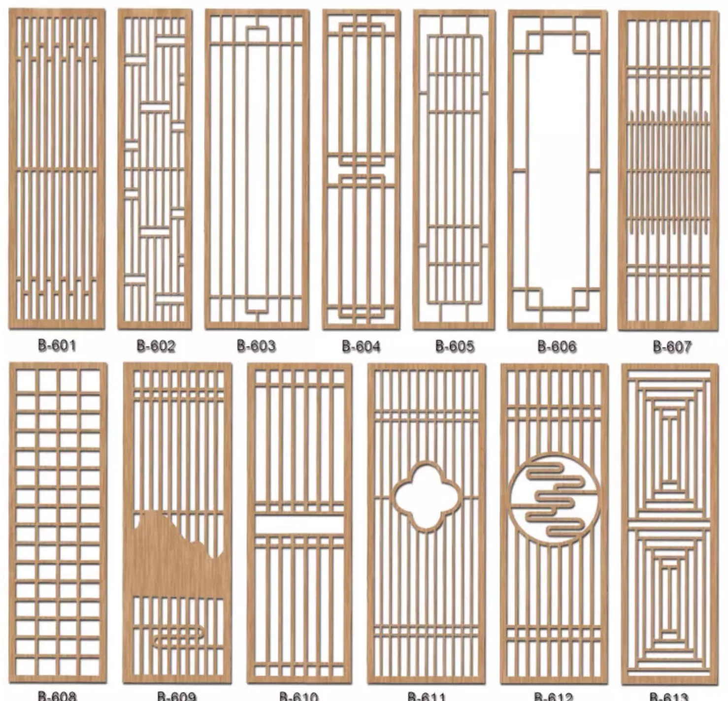 New Chinese Entry Porch Log Screen Partition Solid Wood Flower Grid Simple Modern Sliding Doors and windows