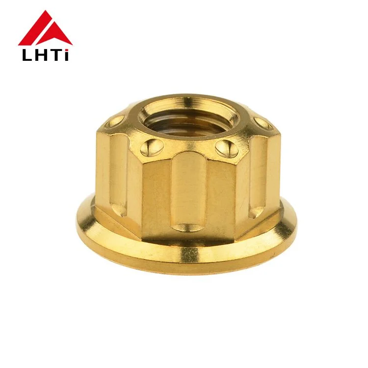 Gr5 titanium flange nut titanium rear wheel axle spindle nut for motorcycle