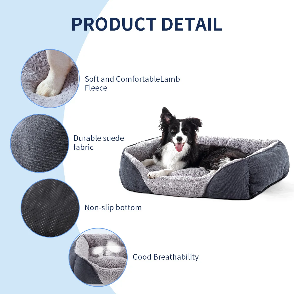 Wholesale customized fluffy calming washable luxury xl xxl heavy duty extra large pet dog bed for large dogs factory