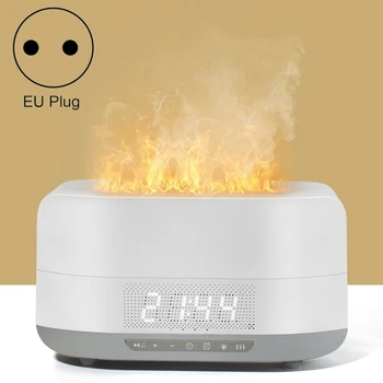 400ML Ultrasonic Smart Humidifier Bluetooth Alarm Clock Aroma Diffuser Flame Humidifier for Home