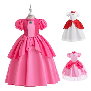 MQATZ Wholesale Movie Cosplay Dress Peach Kids Costume Age 9 Years Princess Party Dress for Girl