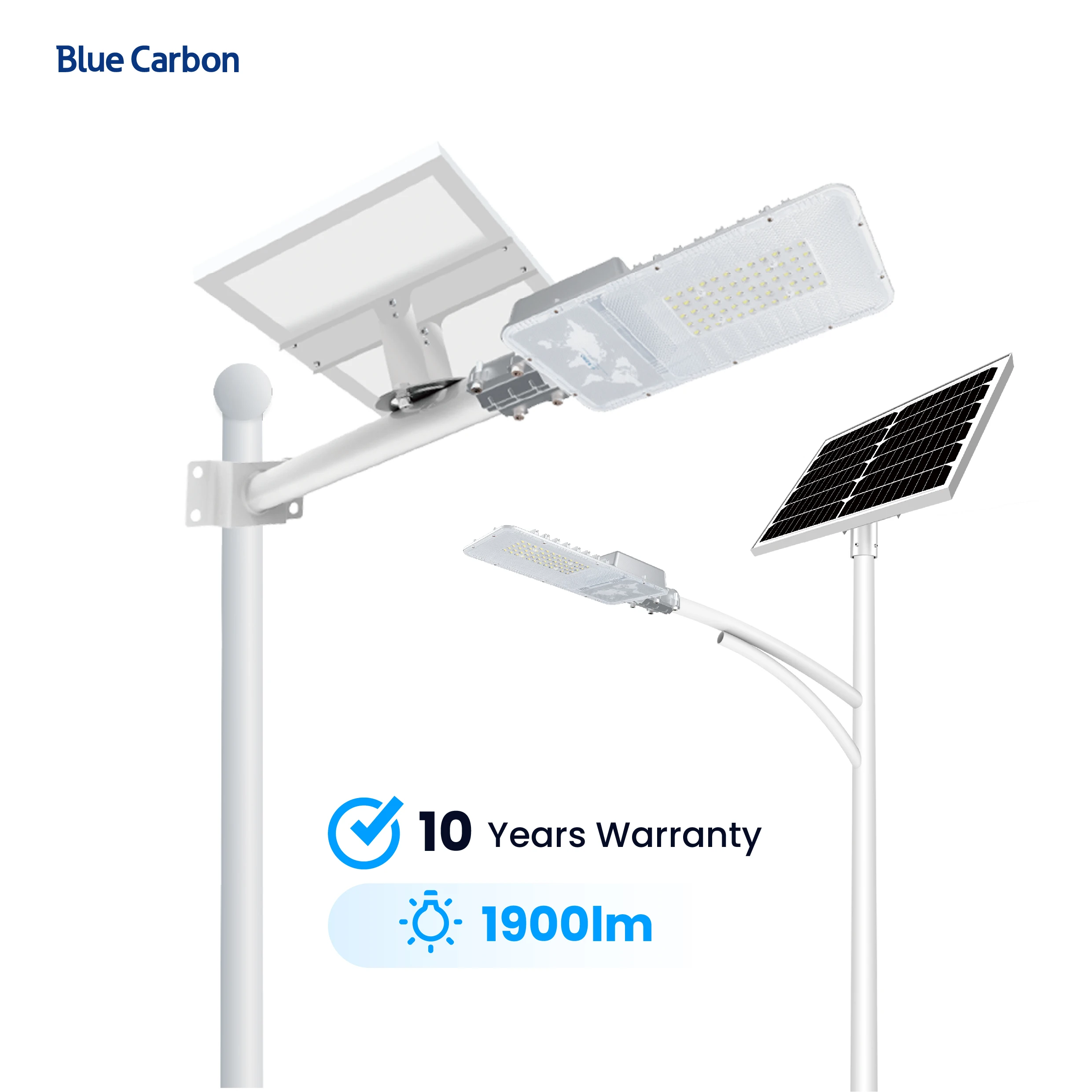 Уличная Светодиодная лампа на солнечной батарее с голубым карбоном, 20 Вт, интегрированные светодиодные дорожные фонари, солнечная система