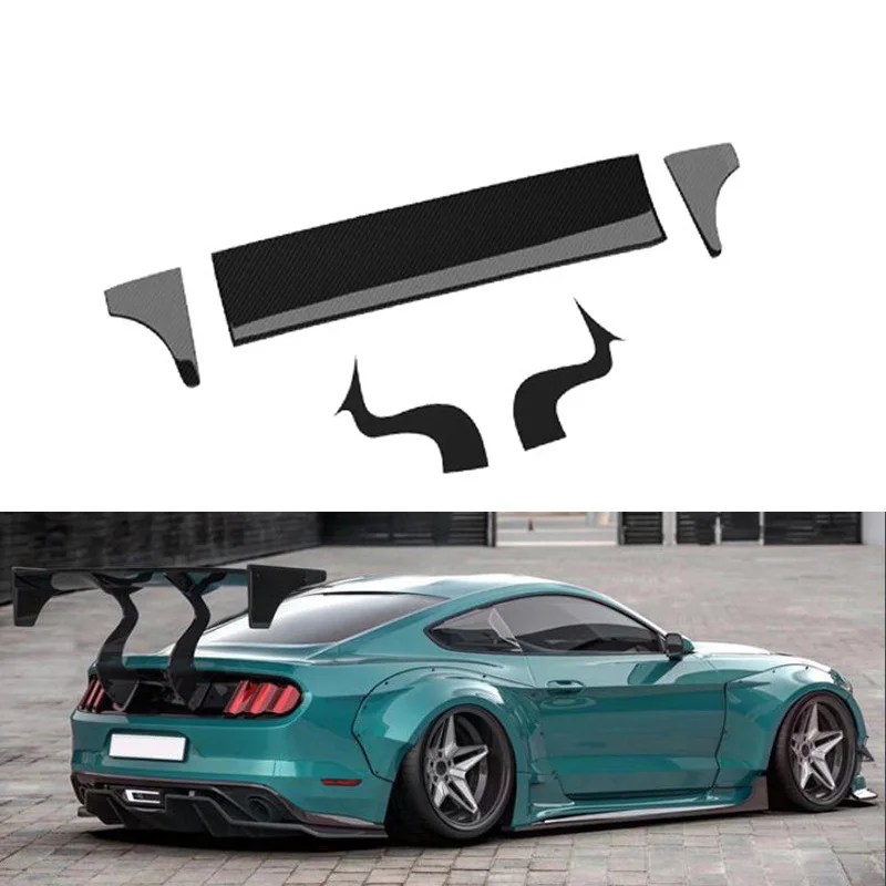 GT Style Car Real Carbon Fiber Fibre Rear Spoiler Wing For Ford Mustang 2015-2022
