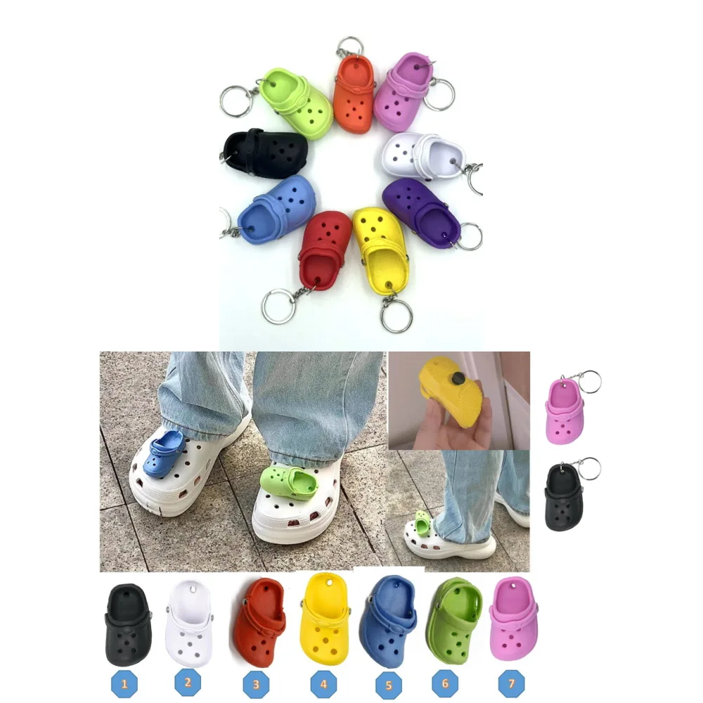 Cute 3d Mini Croc Shoe Keychain Wholesale Summer Colorful Shoes