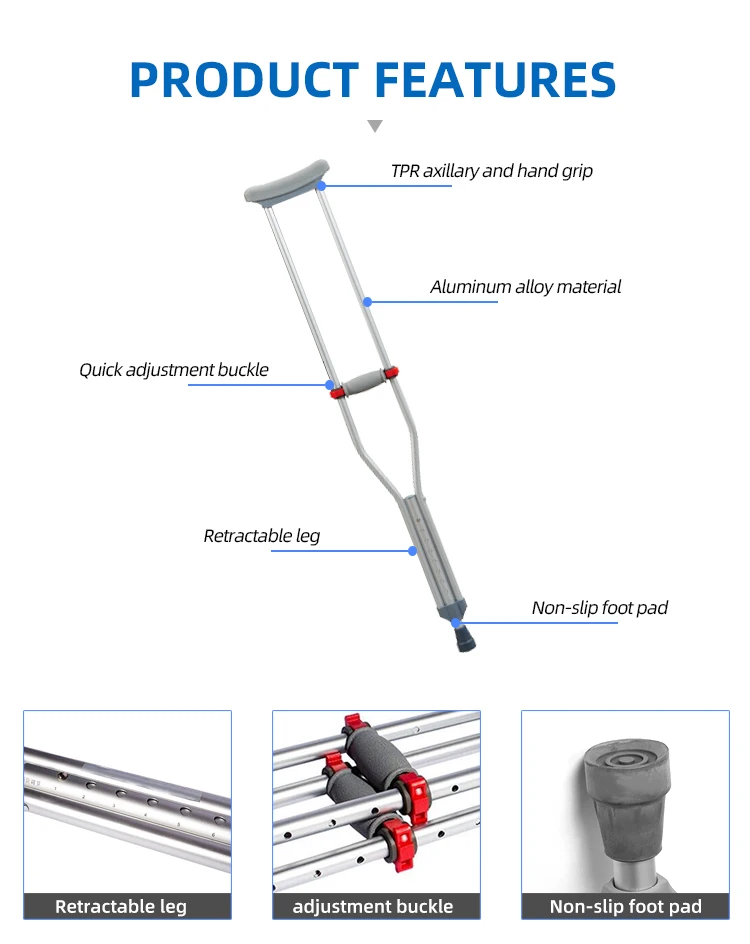 Medical Orthopaedic Crutches Types,Aluminum Underarm Crutch Price