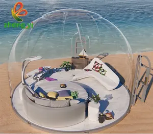 Luxury clear Waterproof Glamping Dome Tent Eco Geodesic Winter Dome with Ac and Toilet