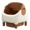 76L Open-Design Smart Cat Litter Box [White and Brown]