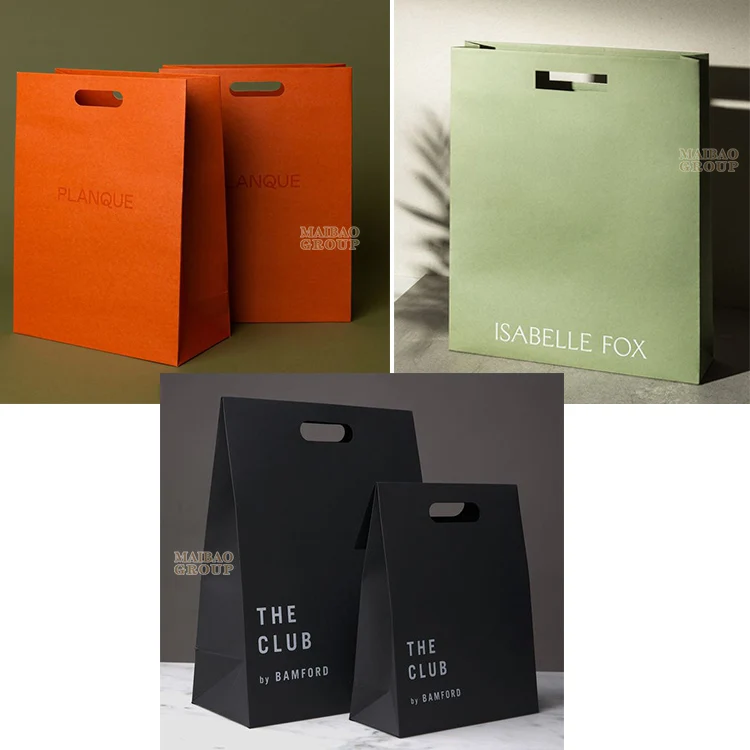 Luxury Custom Logo Matte Black Paper Bags Retail Shopping Gift Packaging  Jewelry Boutique Clothing Shoes Bag With Cotton Handle