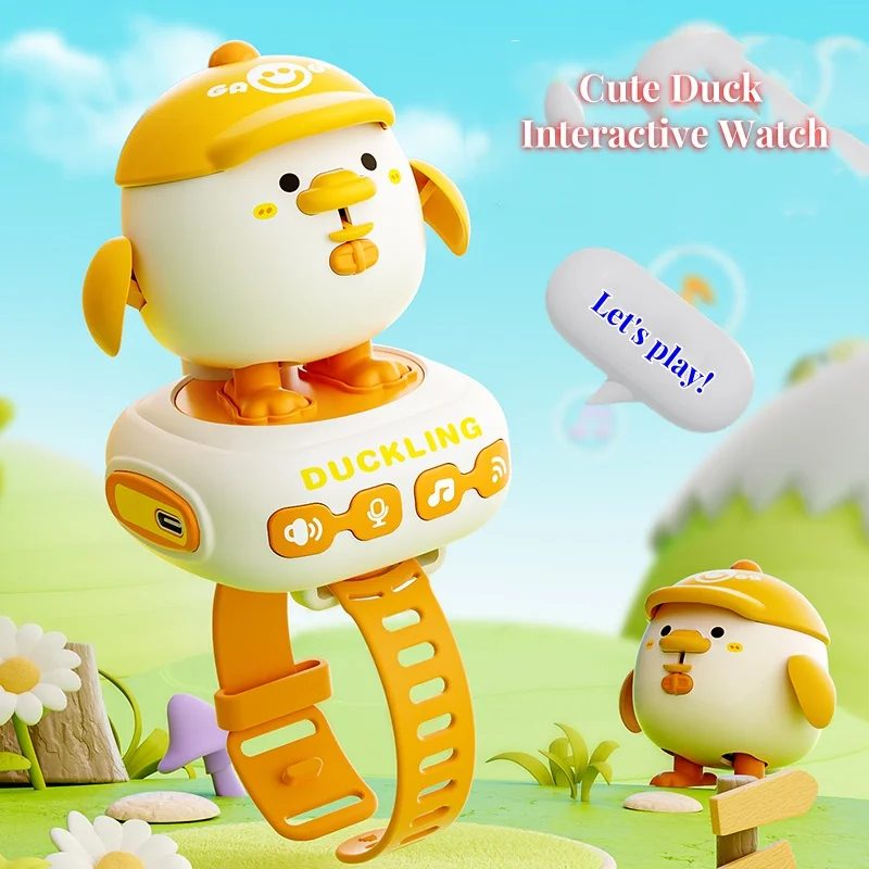 Cute Duck Toy Interactive Watch Learn to Speak Repeating Speak Sing Songs and Dancing with Whistle