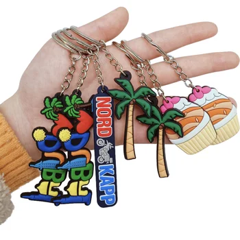 Custom 2D 3D Pvc Key Ring Cartoon Logo Soft Keychains Silicone Keyring Personalized Rubber Keychain Custom