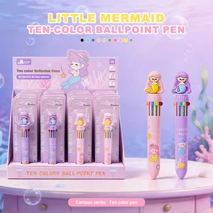 1pc Mermaid 10-Color Pen - Carded Packaging | Kids Craft School Stationery